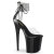 Pleaser FLAMINGO-824RS Sandales à plateforme Transparent Strass Noir