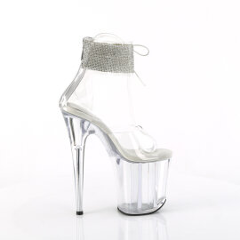 Pleaser FLAMINGO-824RS Sandales à plateforme Transparent Strass