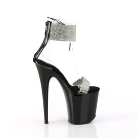 Pleaser FLAMINGO-827RS Sandales à plateforme Transparent Strass Noir