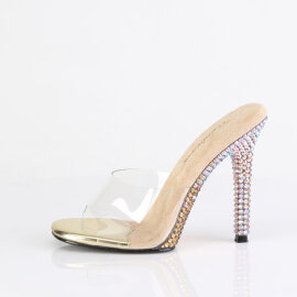 Fabulicious GALA-01DMM Mules Transparent Strass Or
