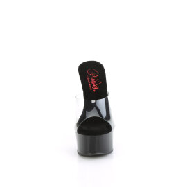 Pleaser GLEAM-601 Mules à plateforme Transparent Noir