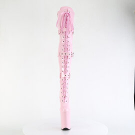 Pleaser INFINITY-3028 Cuissardes à plateforme Transparent Strass Rose
