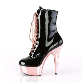 Pleaser Bottines DELIGHT-1020 Noir Or Rose Chrome EU-42/US-12