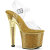 Pleaser LOVESICK-708SG Sandales à plateforme Transparent Paillettes Strass Or