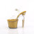 Pleaser LOVESICK-708SG Sandales à plateforme Transparent Paillettes Strass Or