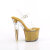 Pleaser LOVESICK-708SG Sandales à plateforme Transparent Paillettes Strass Or