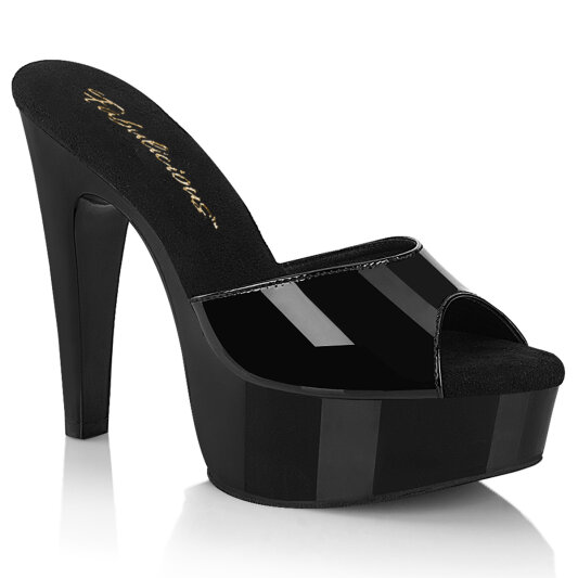 Fabulicious MARTINI-501 Mules à plateforme Revêtement laqué Noir