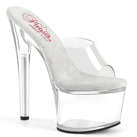 Pleaser PASSION-701 Mules à plateforme Transparent