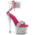 Pleaser SKY-327RSI Sandales à plateforme Strass Argent Rose