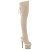 Pleaser SPECTATOR-3030 Cuissardes à plateforme Similicuir Transparent Beige