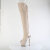 Pleaser SPECTATOR-3030 Cuissardes à plateforme Similicuir Transparent Beige