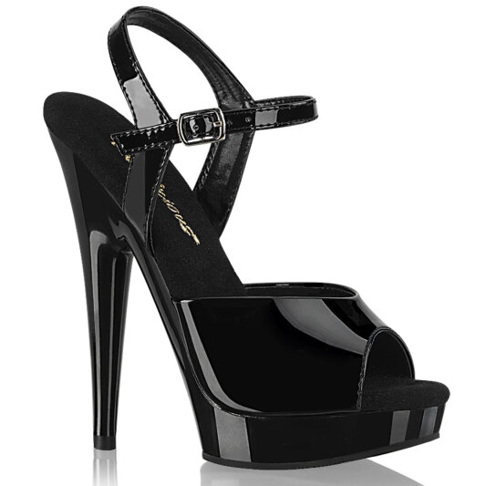Fabulicious SULTRY-609 Sandales à plateforme Revêtement laqué Noir