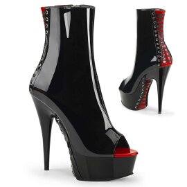 Pleaser Bottines DELIGHT-1025 Noir Rouge EU-35/US-5