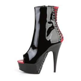 Pleaser Bottines DELIGHT-1025 Noir Rouge EU-35/US-5