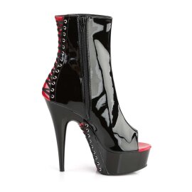Pleaser Bottines DELIGHT-1025 Noir Rouge EU-35/US-5