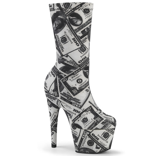 Pleaser ADORE-1002DP Bottines à plateforme Tissu Noir Blanc EU-36 / US-6
