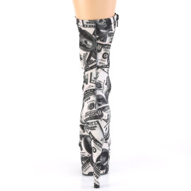 Pleaser ADORE-1002DP Bottines à plateforme Tissu Noir Blanc EU-36 / US-6