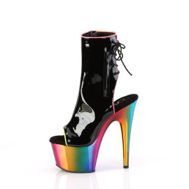 Pleaser ADORE-1018RC-02 Bottines à plateforme Revêtement laqué Chrome Noir Multicolore EU-37 / US-7