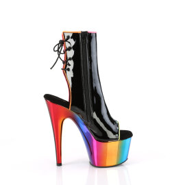 Pleaser ADORE-1018RC-02 Bottines à plateforme Revêtement laqué Chrome Noir Multicolore EU-37 / US-7