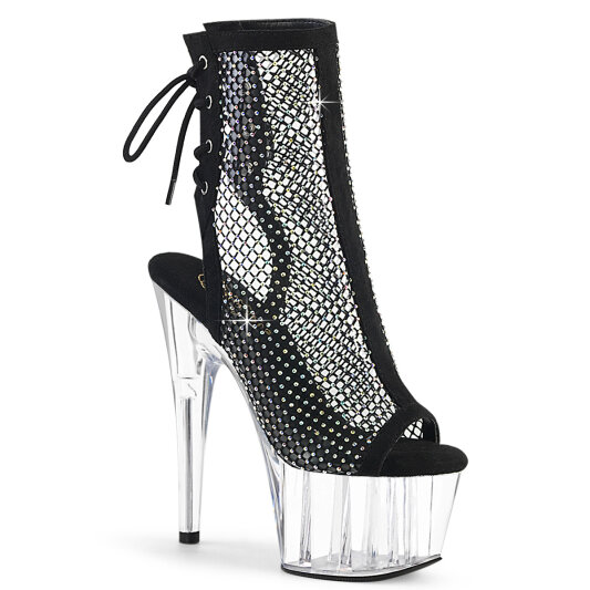 Pleaser ADORE-1018RM Sandales à plateforme Similicuir Transparent Strass Noir EU-36 / US-6