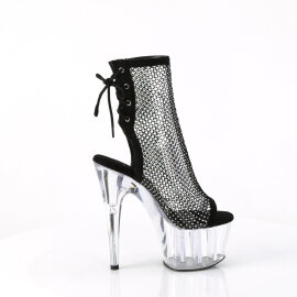 Pleaser ADORE-1018RM Sandales à plateforme Similicuir Transparent Strass Noir EU-40 / US-10