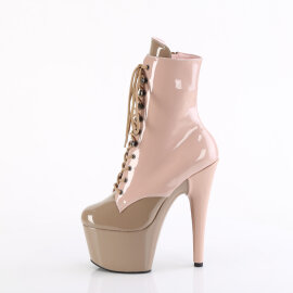Pleaser ADORE-1020DC Bottines à plateforme Revêtement laqué Beige EU-39 / US-9