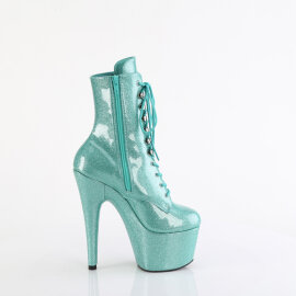 Pleaser ADORE-1020GP Bottines à plateforme Revêtement laqué Paillettes Turquoise EU-42 / US-12