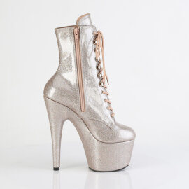 Pleaser ADORE-1020GP Bottines à plateforme Revêtement laqué Paillettes Beige Marron EU-37 / US-7