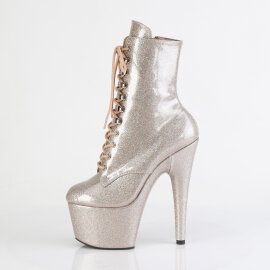 Pleaser ADORE-1020GP Bottines à plateforme Revêtement laqué Paillettes Beige Marron EU-42 / US-12