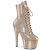 Pleaser ADORE-1020GP Bottines à plateforme Revêtement laqué Paillettes Beige Marron EU-42 / US-12