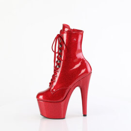Pleaser ADORE-1020GP Bottines à plateforme Revêtement laqué Paillettes Rouge EU-43 / US-13