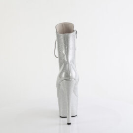 Pleaser ADORE-1020GP Bottines à plateforme Revêtement laqué Paillettes Argent EU-43 / US-13