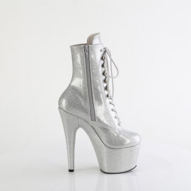 Pleaser ADORE-1020GP Bottines à plateforme Revêtement laqué Paillettes Argent EU-43 / US-13