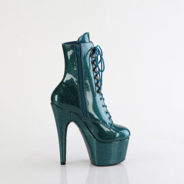 Pleaser ADORE-1020GP Bottines à plateforme Revêtement laqué Paillettes Bleu Vert EU-37 / US-7