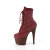 Pleaser ADORE-1020RM Bottines à plateforme Similicuir Strass Maille Bordeaux EU-36 / US-6