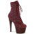 Pleaser ADORE-1020RM Bottines à plateforme Similicuir Strass Maille Bordeaux EU-37 / US-7