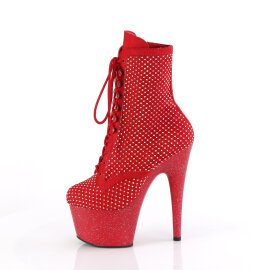 Pleaser ADORE-1020RM Bottines à plateforme Similicuir Strass Maille Rouge EU-40 / US-10