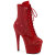 Pleaser ADORE-1020RM Bottines à plateforme Similicuir Strass Maille Rouge EU-40 / US-10
