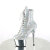 Pleaser ADORE-1020SQ-02 Bottines à plateforme Chrome Holo Paillettes Argent EU-35 / US-5