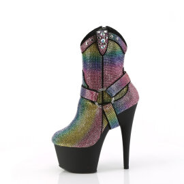 Pleaser ADORE-1029RS Bottines à plateforme Strass Multicolore EU-40 / US-10