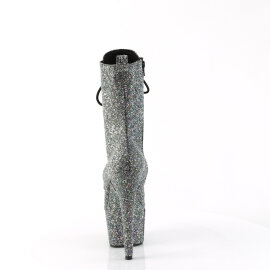 Pleaser ADORE-1040GR Bottines à plateforme Chrome Holo Paillettes Argent EU-37 / US-7