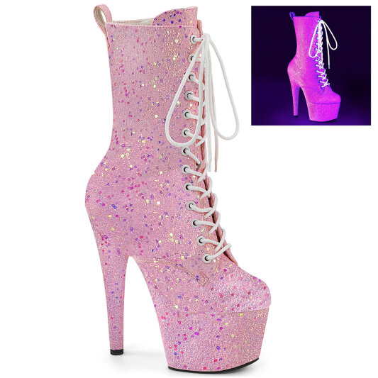 Pleaser ADORE-1040IG Bottines à plateforme Paillettes Rose néon EU-35 / US-5
