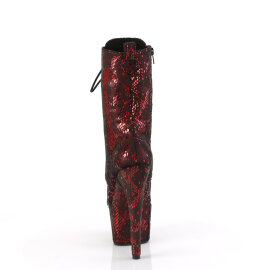 Pleaser ADORE-1040SPF Bottines à plateforme Tissu Imprimé serpent Rouge Métallique EU-36 / US-6