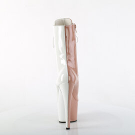 Pleaser ADORE-1040TT Bottines à plateforme Revêtement laqué Blanc Beige EU-39 / US-9