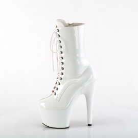 Pleaser ADORE-1040TT Bottines à plateforme Revêtement laqué Blanc Beige EU-44 / US-14