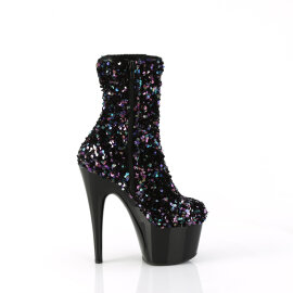 Pleaser ADORE-1042SQ Bottines à plateforme Paillettes Noir EU-37 / US-7
