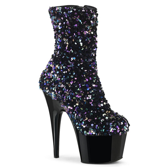 Pleaser ADORE-1042SQ Bottines à plateforme Paillettes Noir EU-40 / US-10