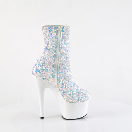 Pleaser ADORE-1042SQ Bottines à plateforme Paillettes Blanc EU-37 / US-7