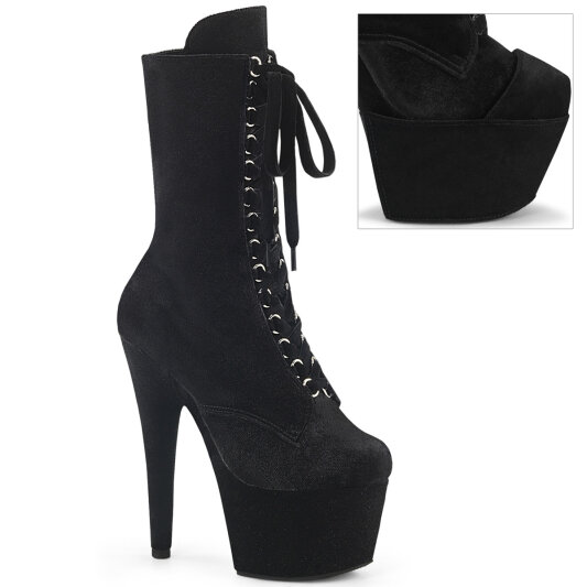 Pleaser ADORE-1045VEL Bottines à plateforme Velours Noir EU-41 / US-11
