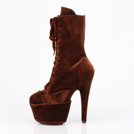 Pleaser ADORE-1045VEL Bottines à plateforme Velours Marron EU-43 / US-13